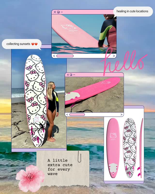 Wavestorm Okinawa Instagram - Hello Kitty surfboard